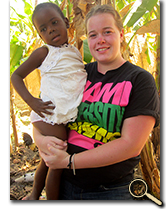 Amanda Lawson holding Haitian child photo