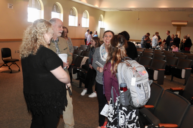Students mingle during awards ceremony