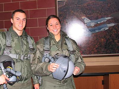 2 Cadets in pilot outfits