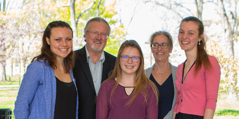 Tom and Maureen Callinan with the Miami University 2015 Charitable Words Scholars