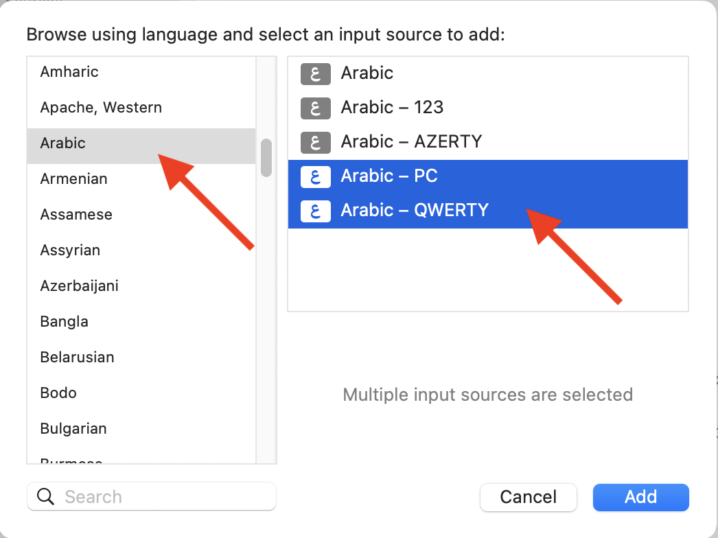 Mac Keyboard - Arabic Selection