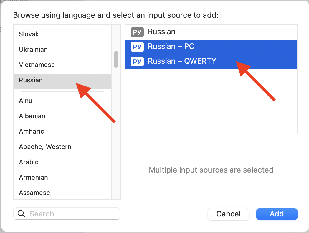 Mac Keyboard - Select English Language Options