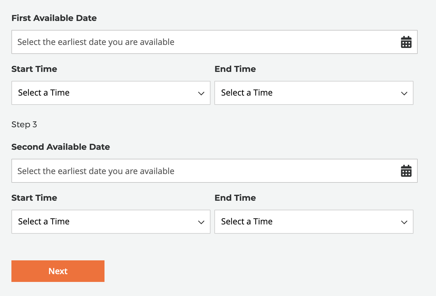 Select Time Slots