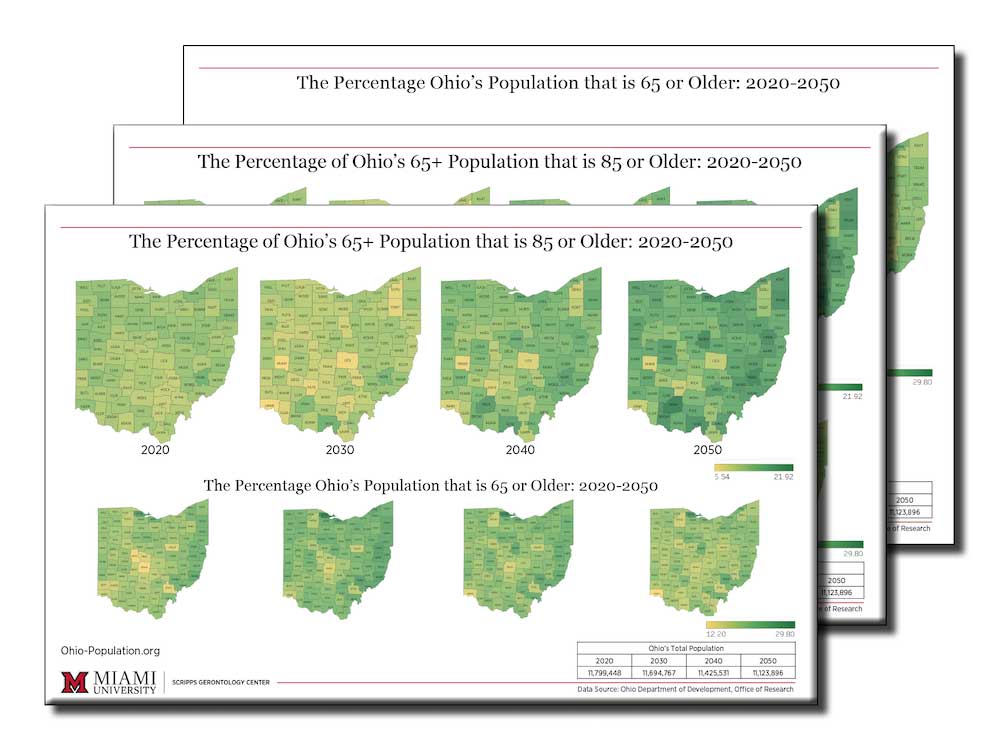 Thumbnail images of 11 x 17 Ohio population posters