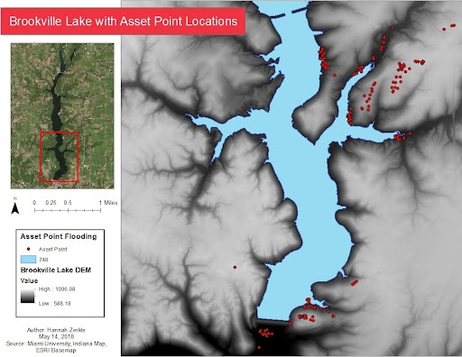 map of brookville flood points