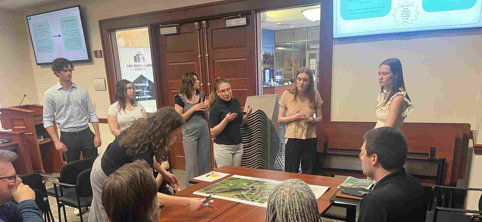 planning students at meeting