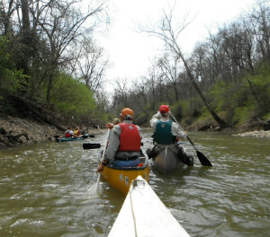 Students and faculty on kayaking research trip