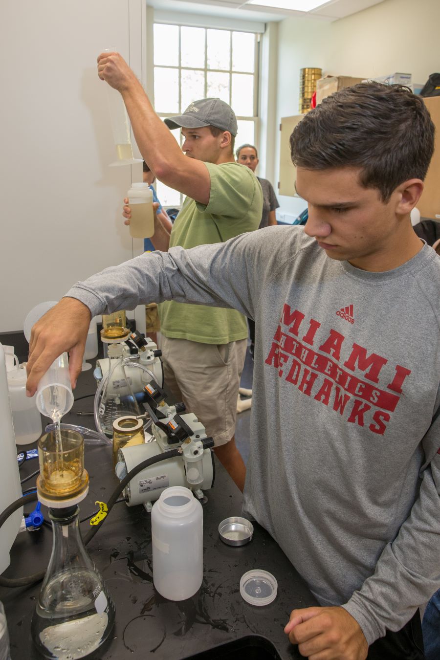 Geography student in lab