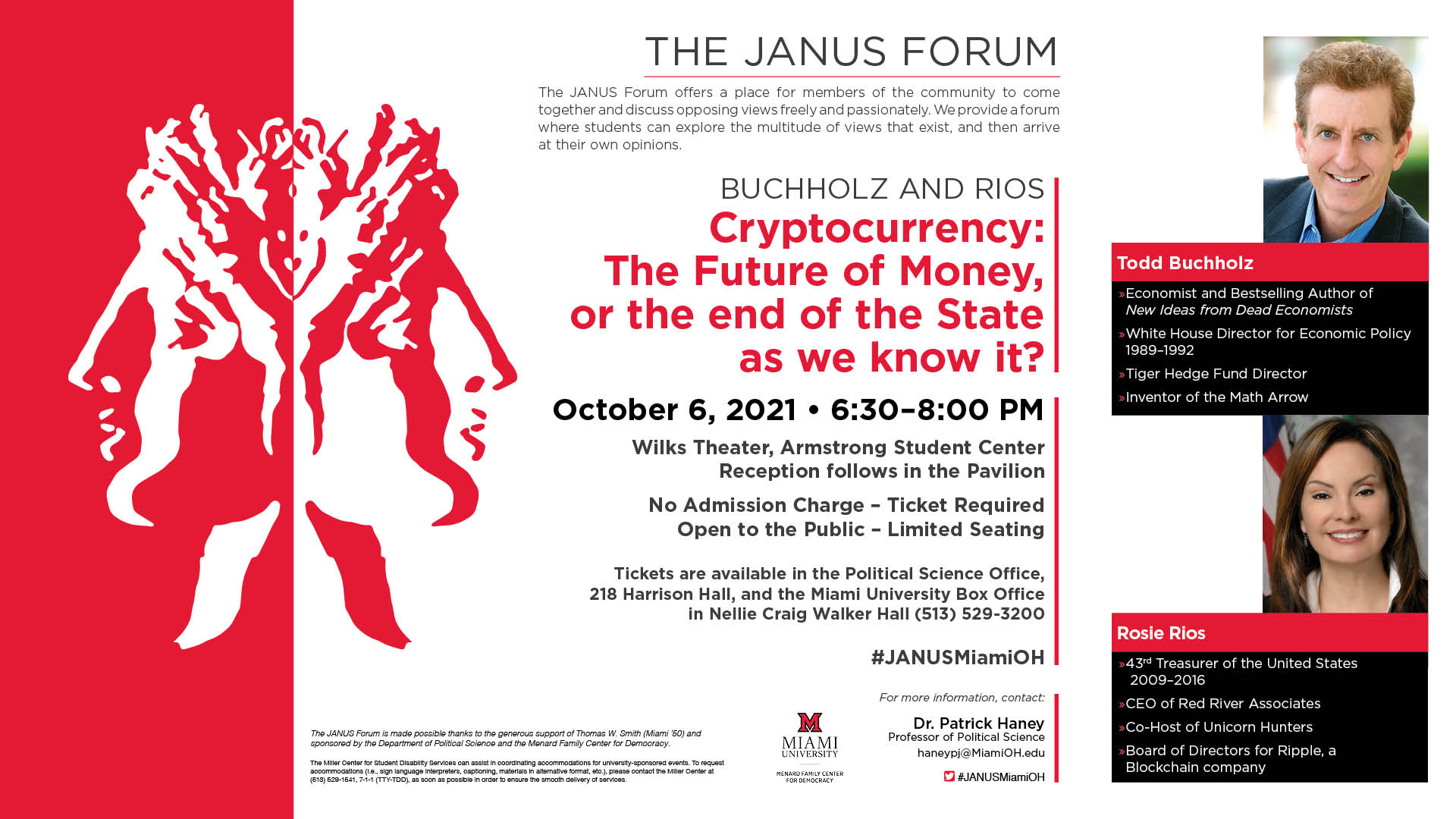 Image for the Janus Forum event held in fall 2021