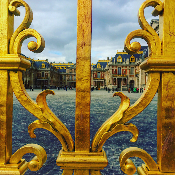 Golden gates of Versailles in France 