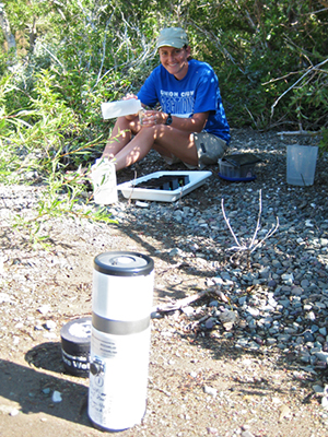 A student studies the effects of UV radiation