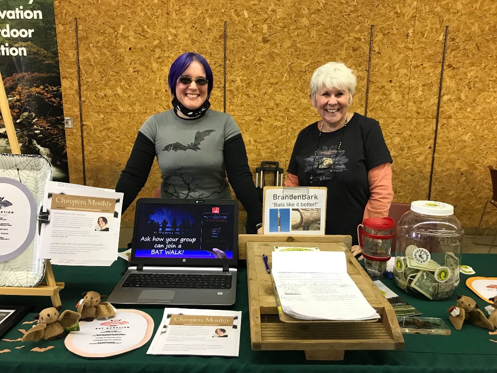Tabling with the Isaac Walton League’s Bat Monitoring & Habitat Project (before developing her own tabling products)