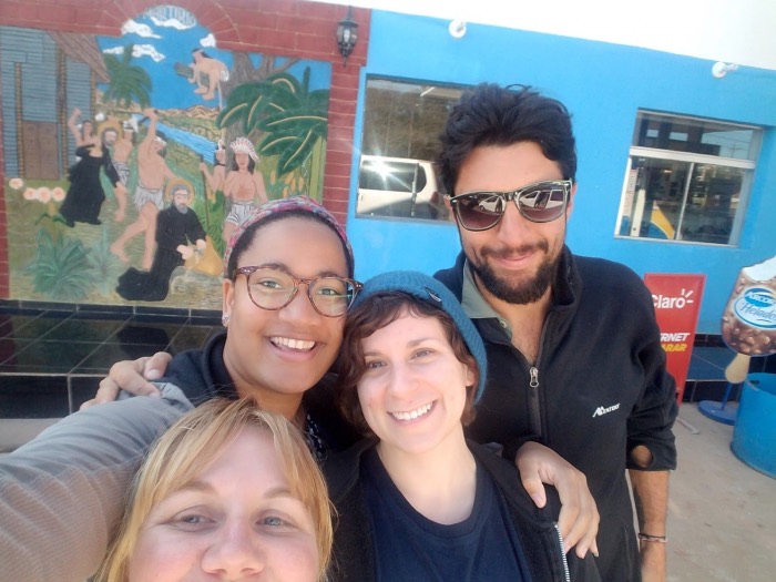 hompson, top left, creating new friendships in Paraguay