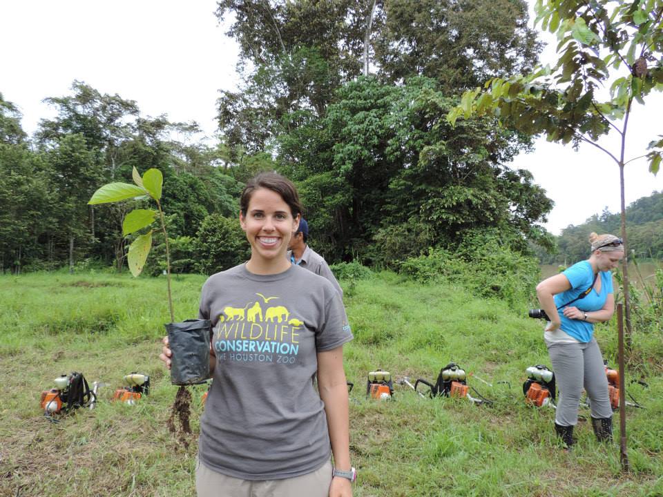 Conservation is a hands-on “people business.” Martha is planting a sapling in Borneo as part of reforestation efforts during an Earth Expeditions course.