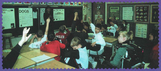 Our class answering questions about smell.