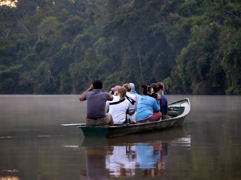 A group out on a boat