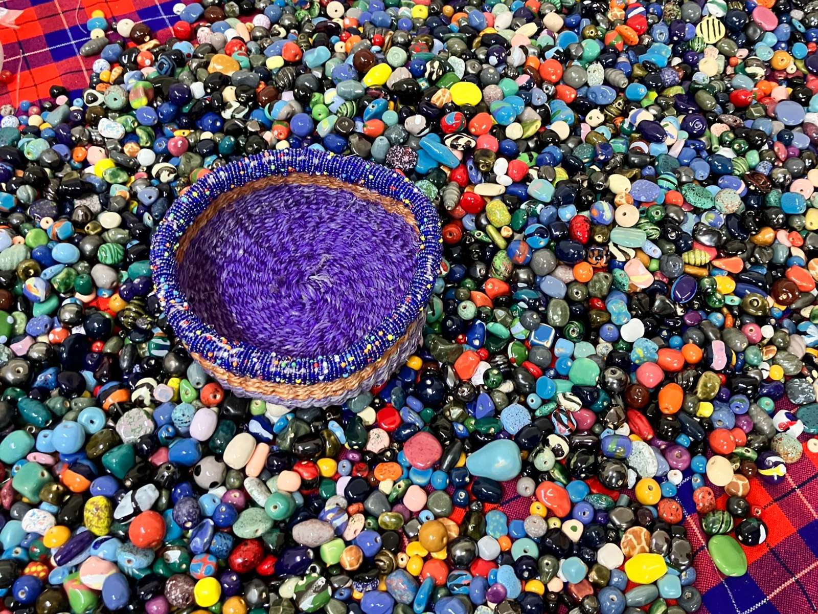 A collection of colorful beads.