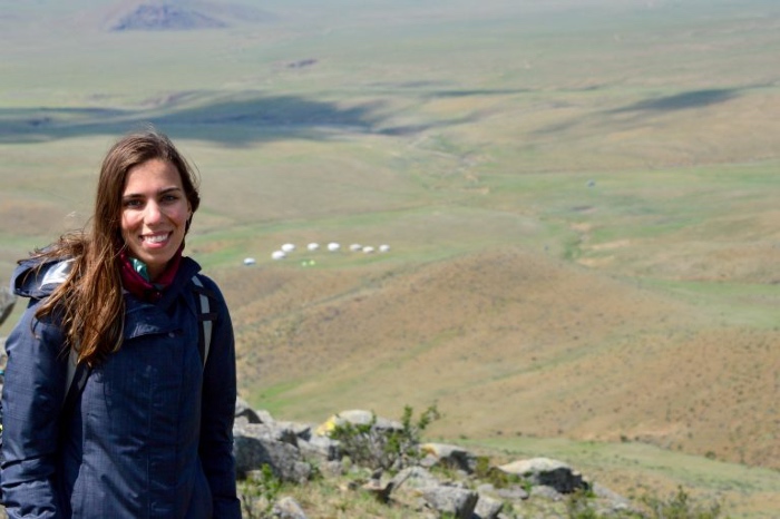 Cincinnati resident Amy Geibel on the Mongolian steppe