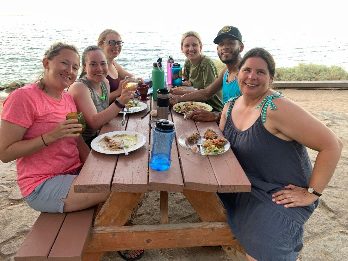 Miami University Global Field Program (GFP) graduate students share a meal