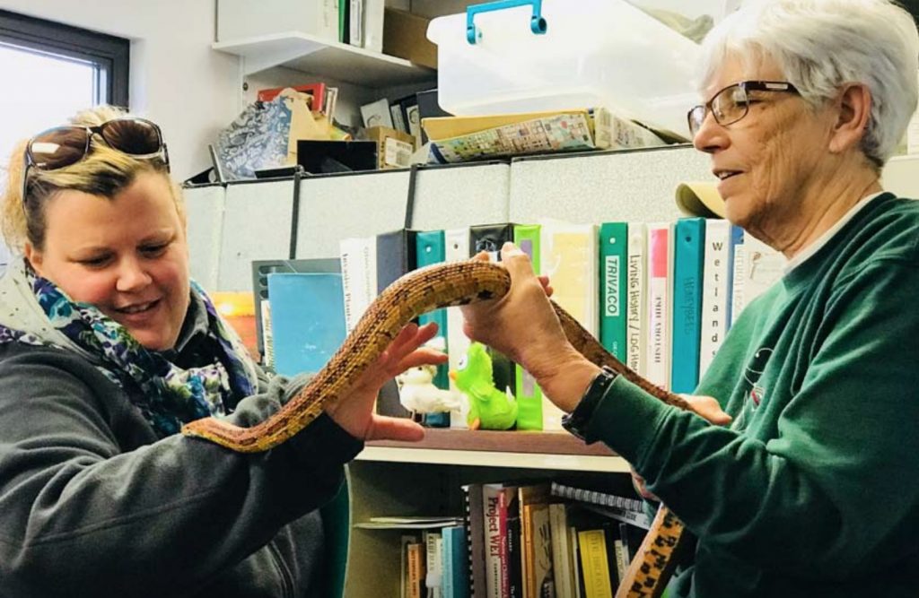 women with snake