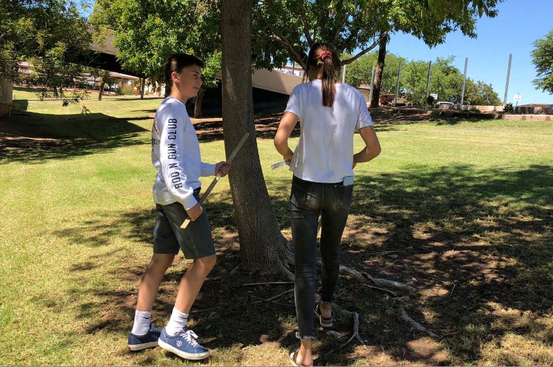 kids outside learning