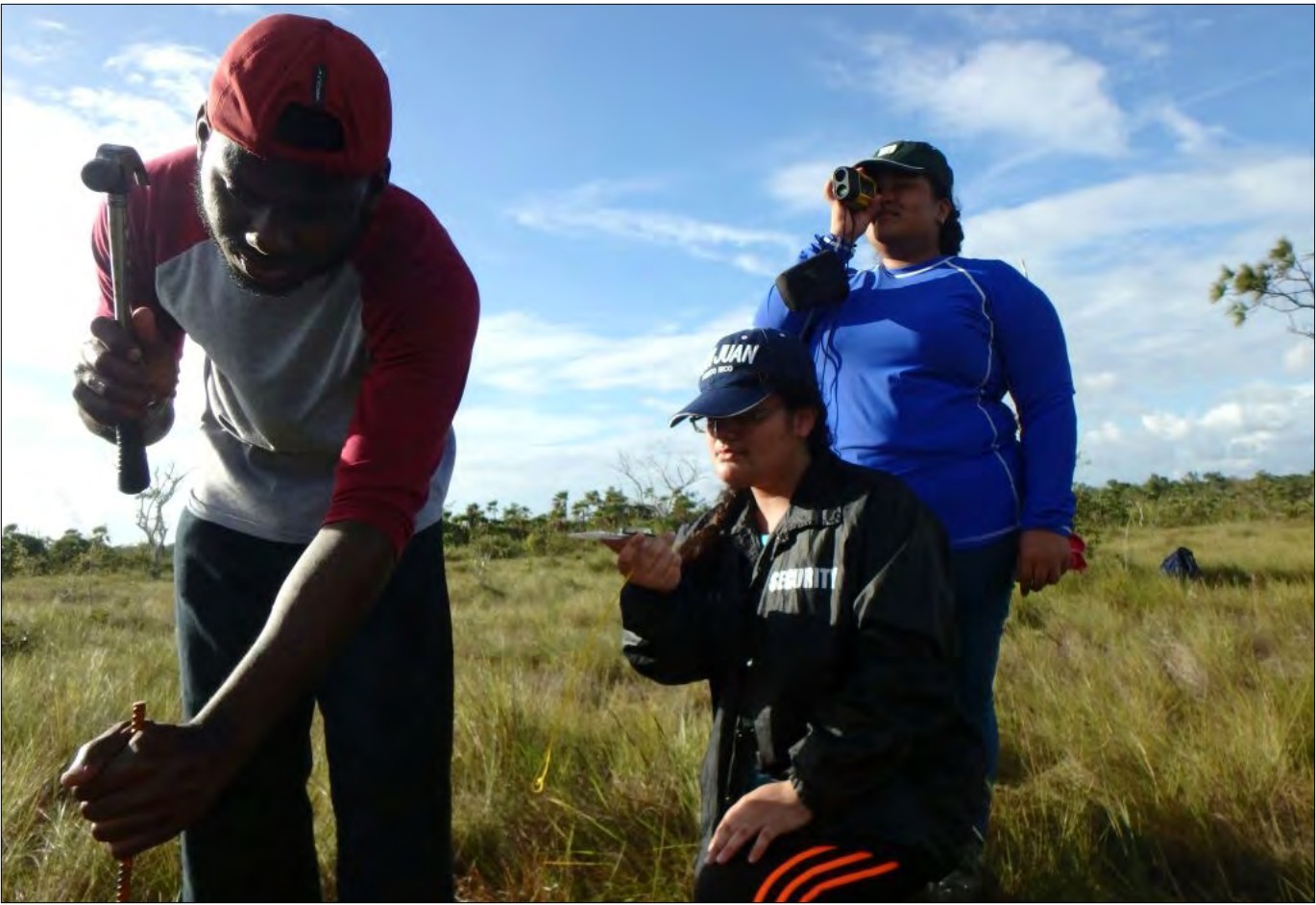group of students in field 