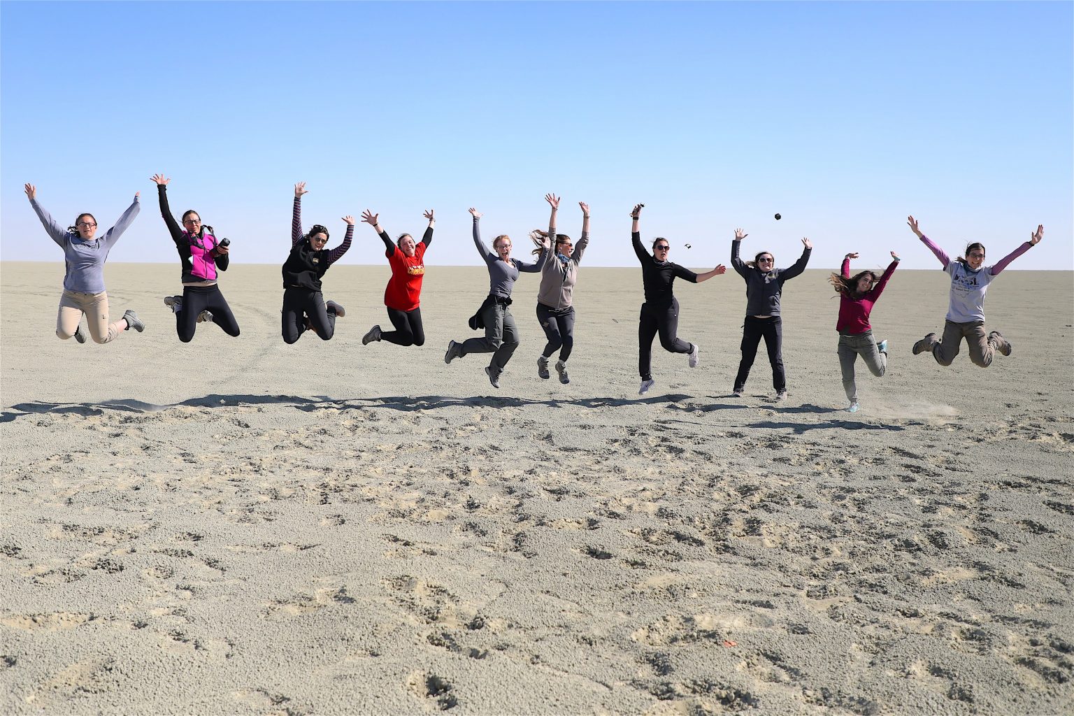 people jumping in the air