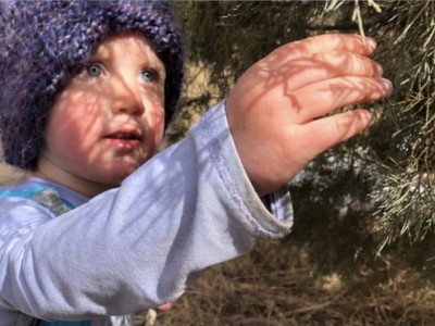 Child with leaf