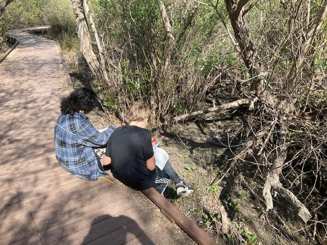 outdoors with kids learning