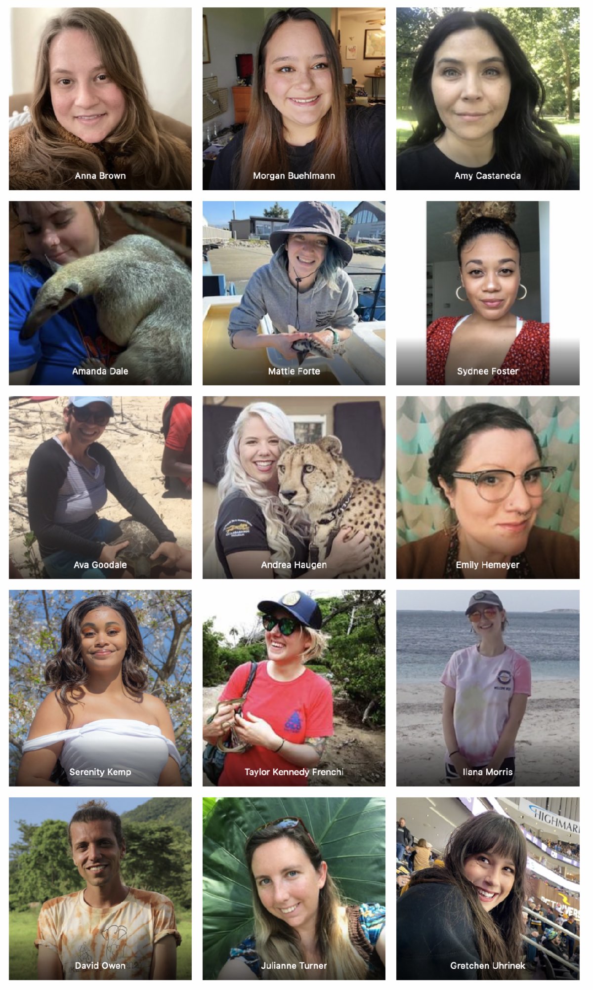 A collection of student who won scholarships.