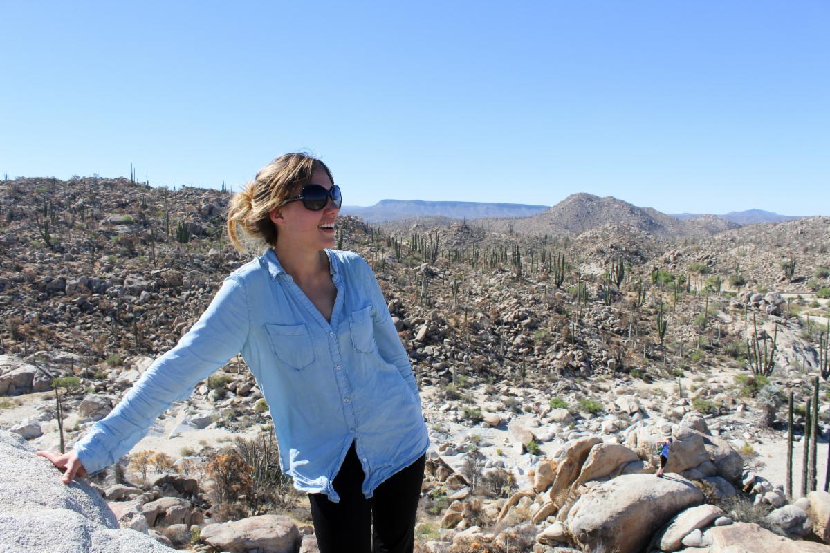A student in the Baja desert.