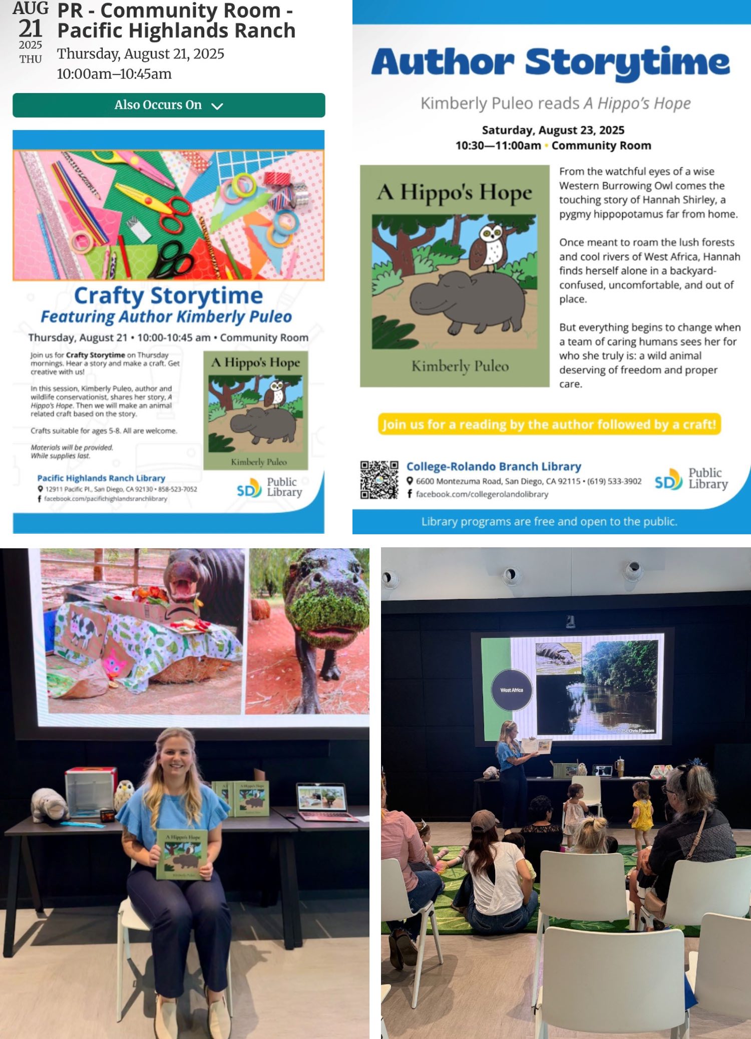 Puleo’s presentations at libraries.