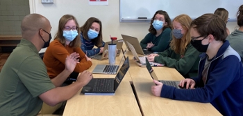 Hughes and Franklin with studentd