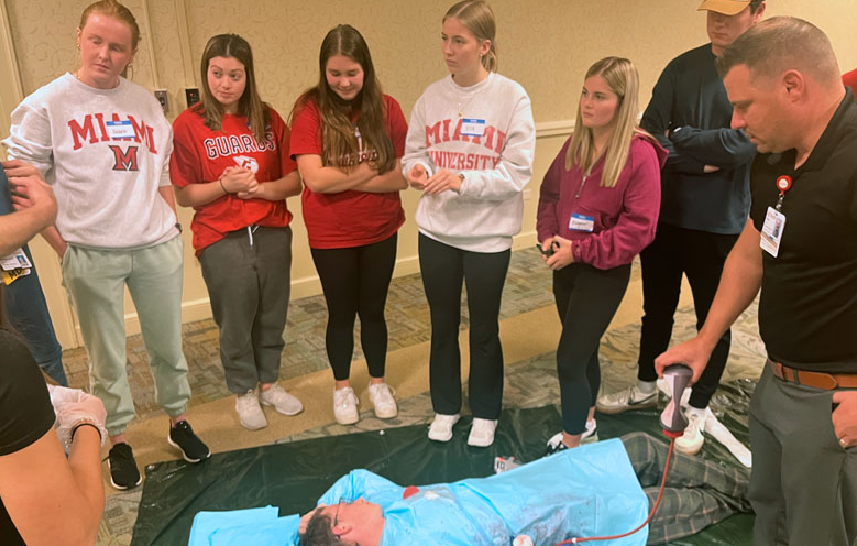 Students in training at Stop the Bleed during the Fall 2022 Health Careers Week