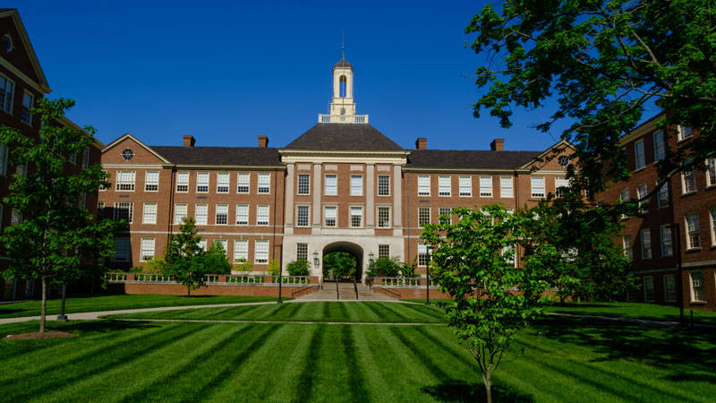 upham hall exterior in Spring