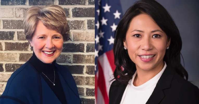 Former U.S. Reps. Susan Brooks ’82 (R-IN) and Stephanie Murphy (D-FL)