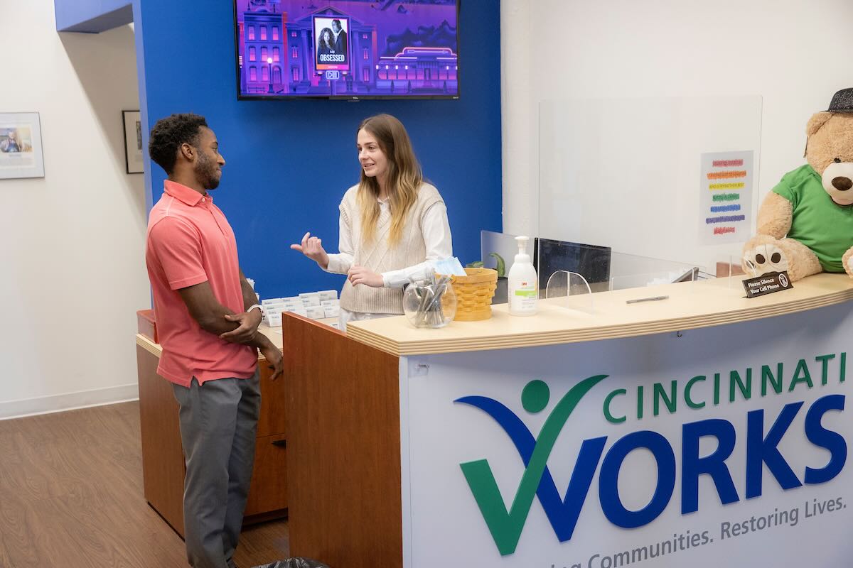 CAS Social Justice Internship Program students working at Cincinnati Works.