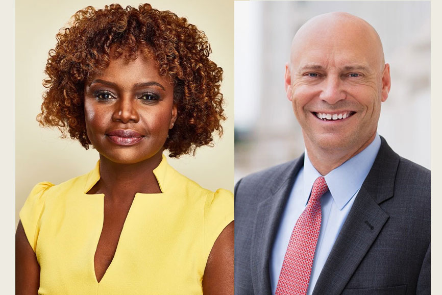 From left to right: Karine Jean-Pierre and Marc Short