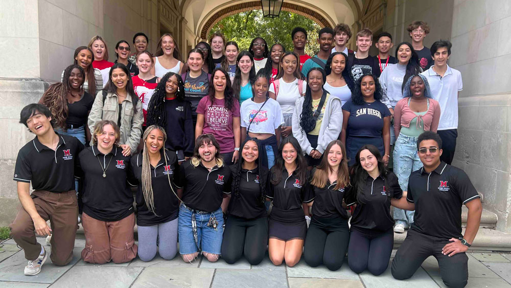Bootcamp student group photo under the Upham Arch 