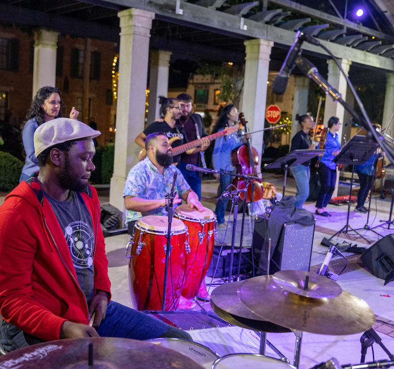 Musicians play traditional Latin and Caribbean music at the 2022 UniDiversity Festival
