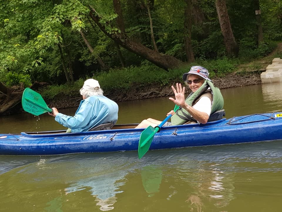 Anne Morris-Hooke and friend at Morgan's Canoe and Outdoor Adventures