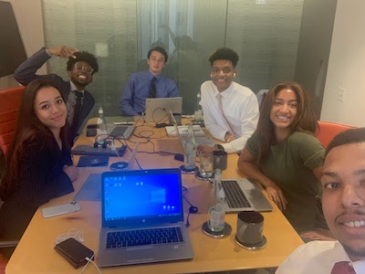 Mia Gordon (right) with fellow interns at Ariel Investments.