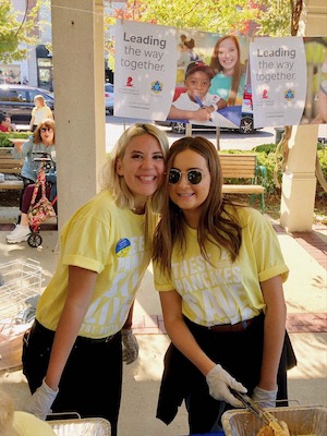 Jaycee Streeter and a friend at Tri Delta's Annual St. Jude Pancake Fundraiser.