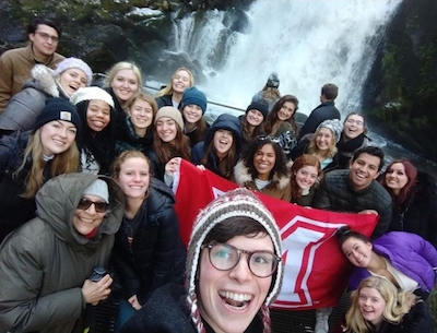 Michael (Front) in the Black Forrest of Germany with Dr. Roxanne Ornelas' Women, Gender, and the Environment class.