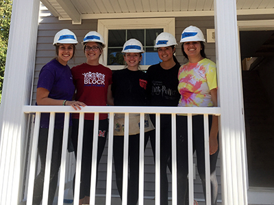 Habitat for Humanity 'construction crew': Jeri Oranski (center) and co-workers