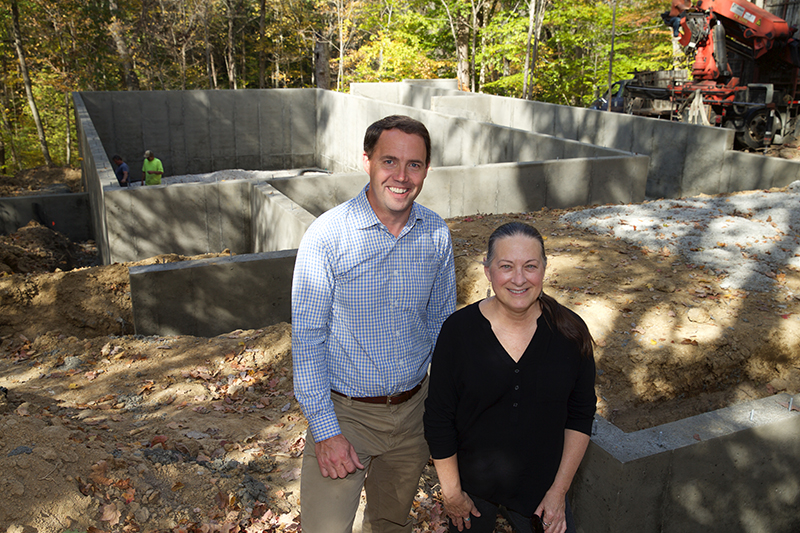 David Shrider and Mary Rogero at the passive house construction site