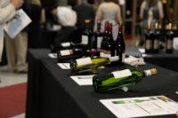 wines displayed on table
