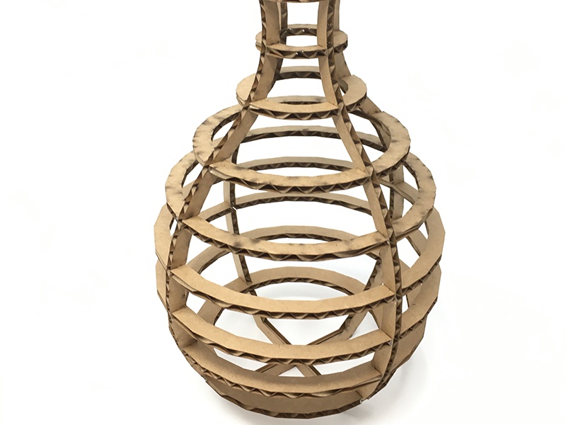 Lampshade made from laser cut wooden pieces