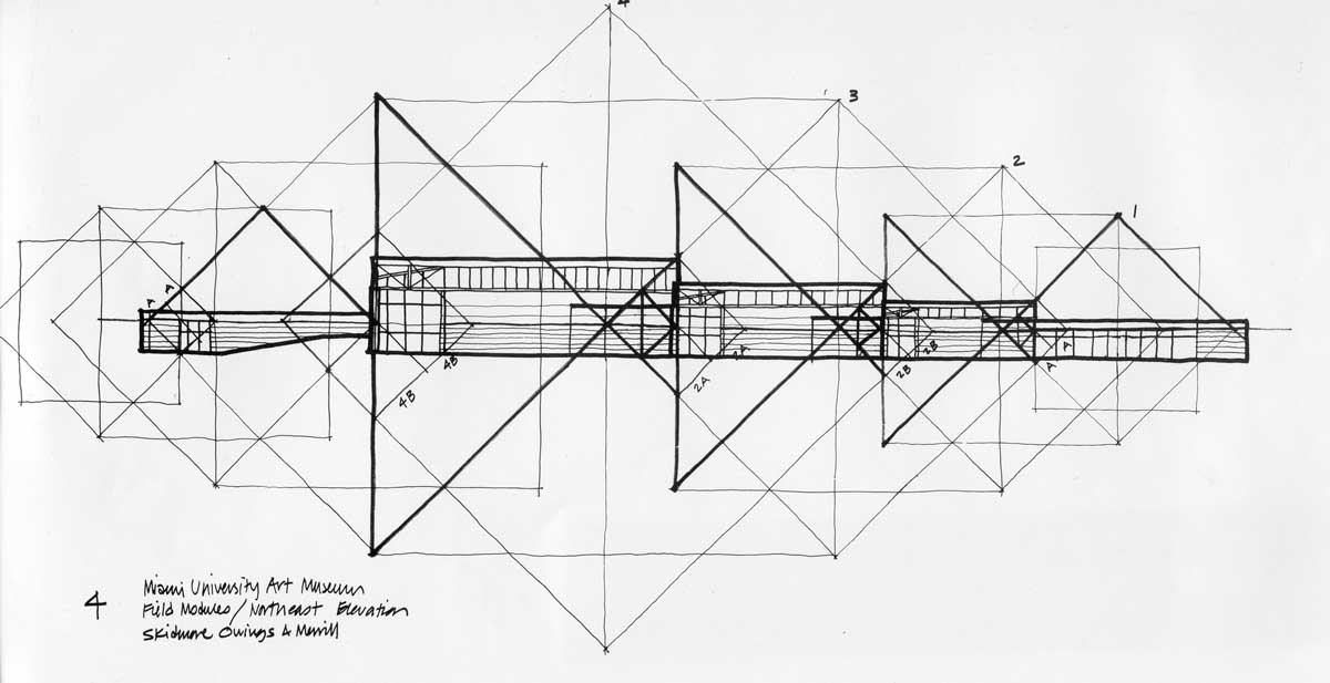 Art Museum building northeast elevation sketch