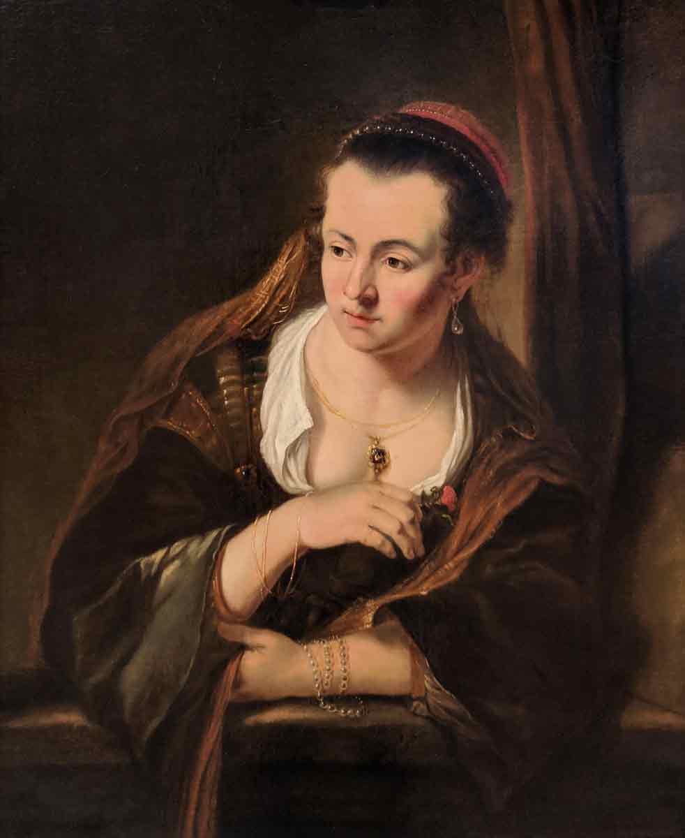 woman wearing a brown robe